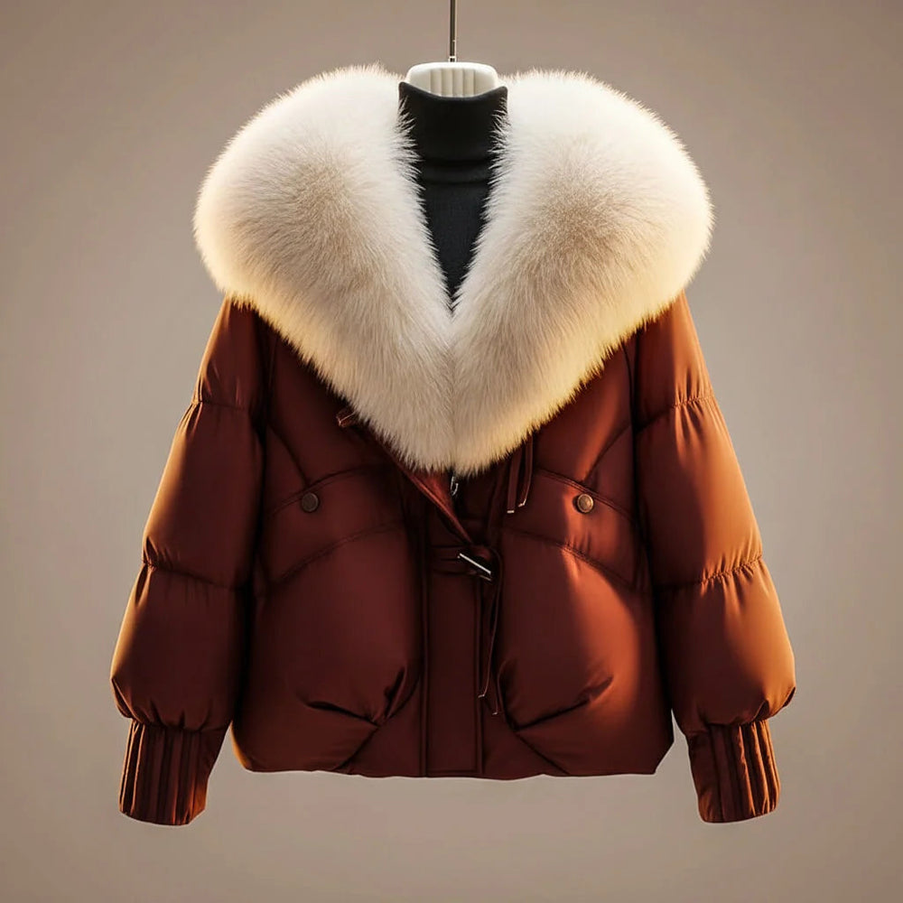Tessamira | Women's Oversized Faux Fur Collar Puffer Jacket