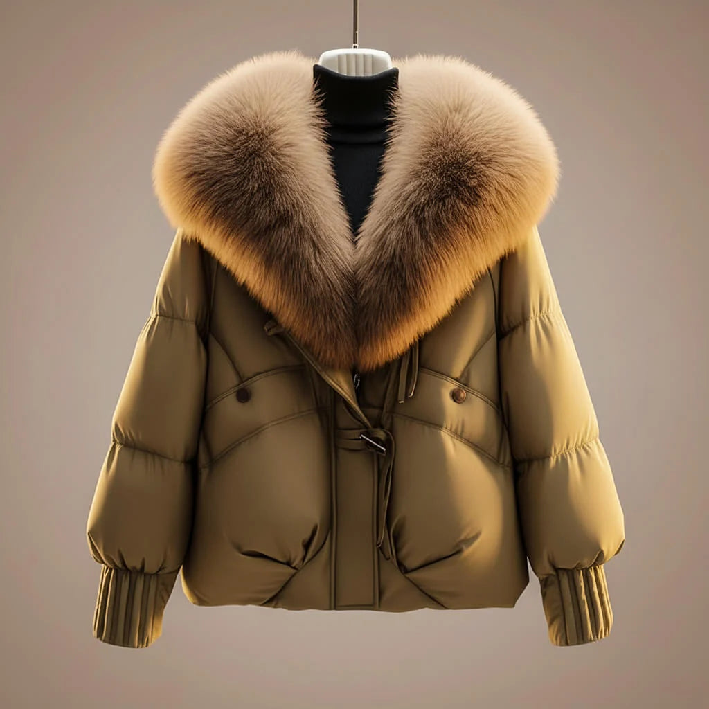 Tessamira | Women's Oversized Faux Fur Collar Puffer Jacket