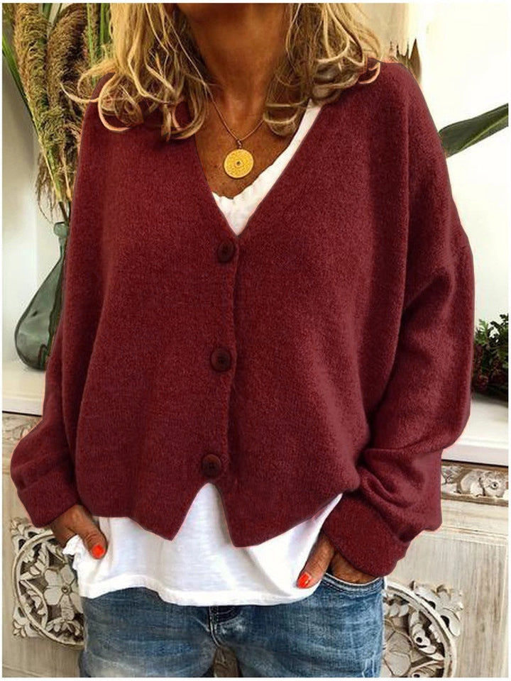 Tovaienne | Women's Cozy Knit Cardigan Sweaters — Maroon