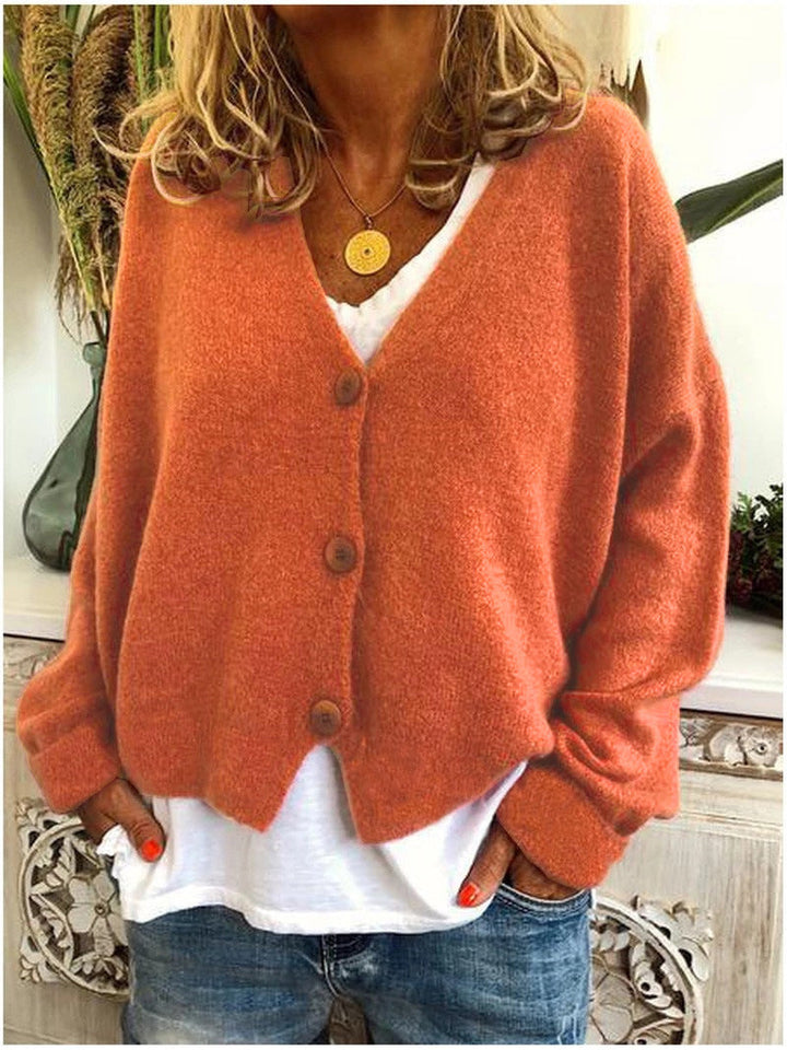 Tovaienne | Women's Cozy Knit Cardigan Sweaters — Orange