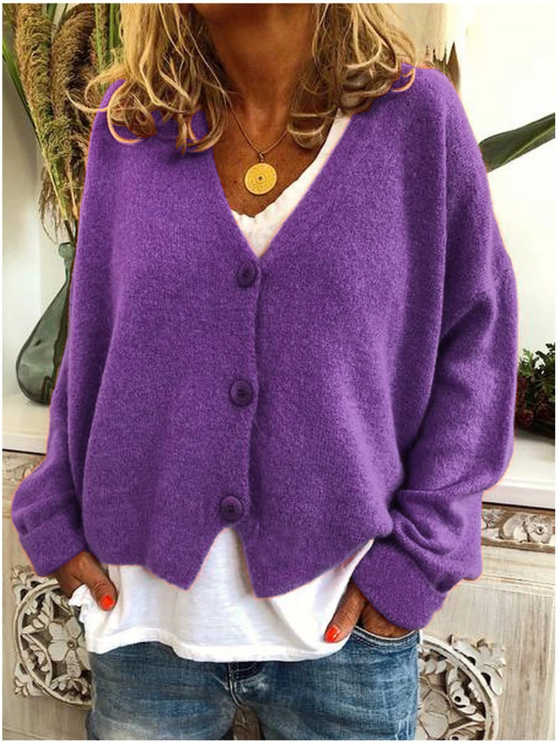 Tovaienne | Women's Cozy Knit Cardigan Sweaters — Purple