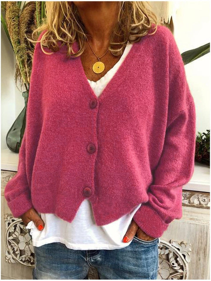 Tovaienne | Women's Cozy Knit Cardigan Sweaters — Rose Red