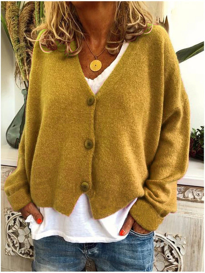 Tovaienne | Women's Cozy Knit Cardigan Sweaters — Yellow