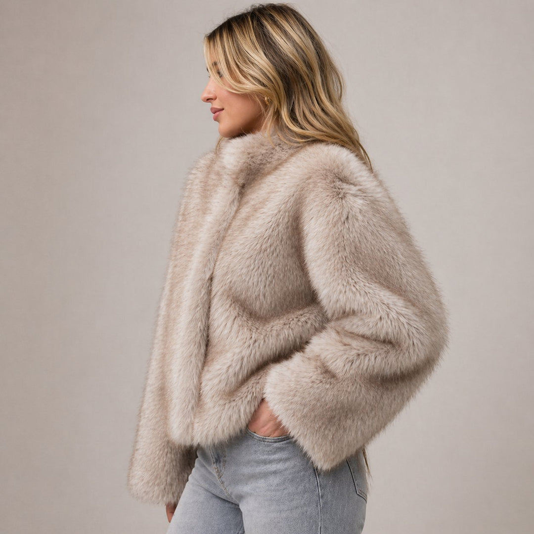 Tovanova | Women's Faux Fur Jacket with an Open Front and Relaxed Cut — 1