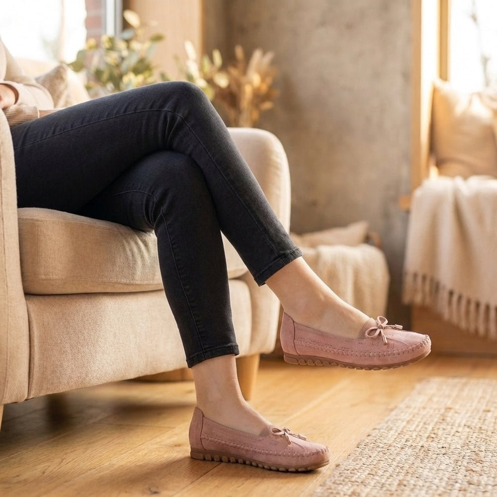Tovareth | Women's Orthopedic Comfort Orthopedic Loafers Slip-On Perforated Bow Comfort — 2