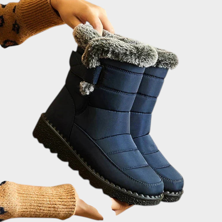 Valecine | Women's Waterproof Snow Boots Fur Lining Slip Resistant — Blue