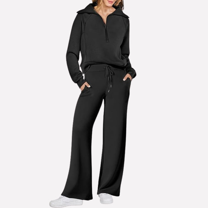 Valeisse | Relaxed Top & Wide-Leg Pants Two-Piece Travel Set