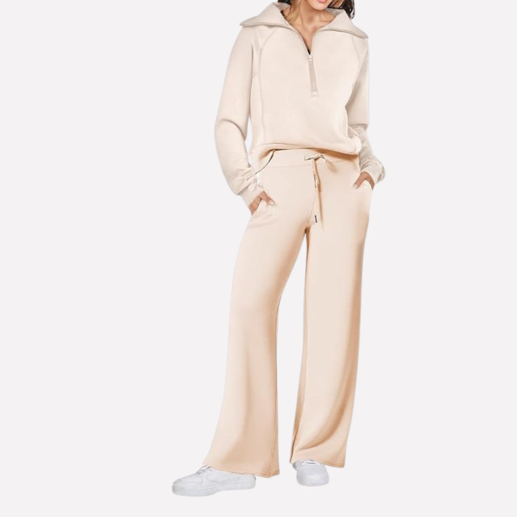 Valeisse | Relaxed Top & Wide-Leg Pants Two-Piece Travel Set