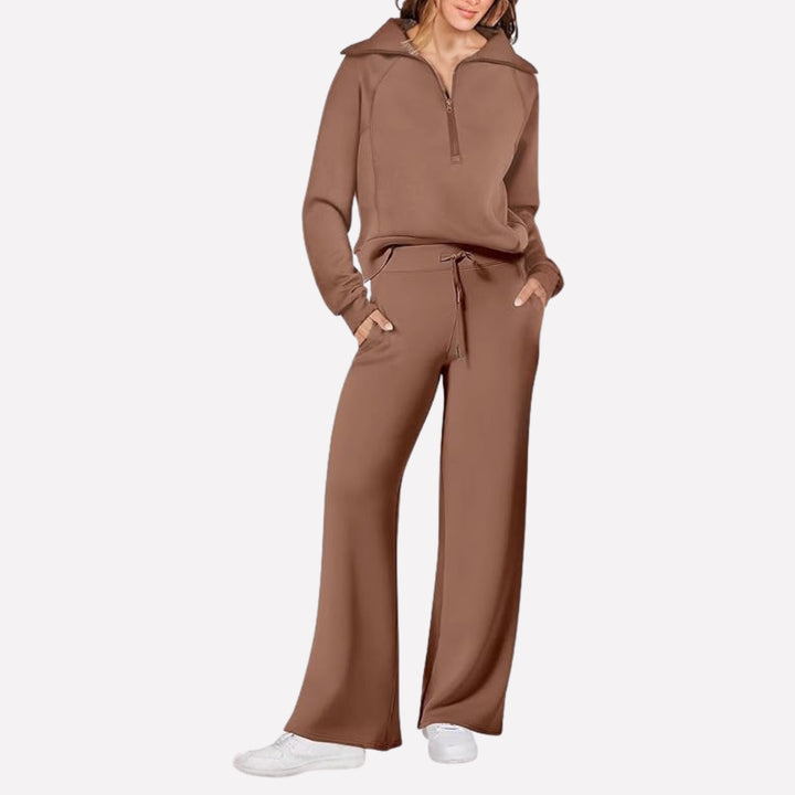 Valeisse | Relaxed Top & Wide-Leg Pants Two-Piece Travel Set
