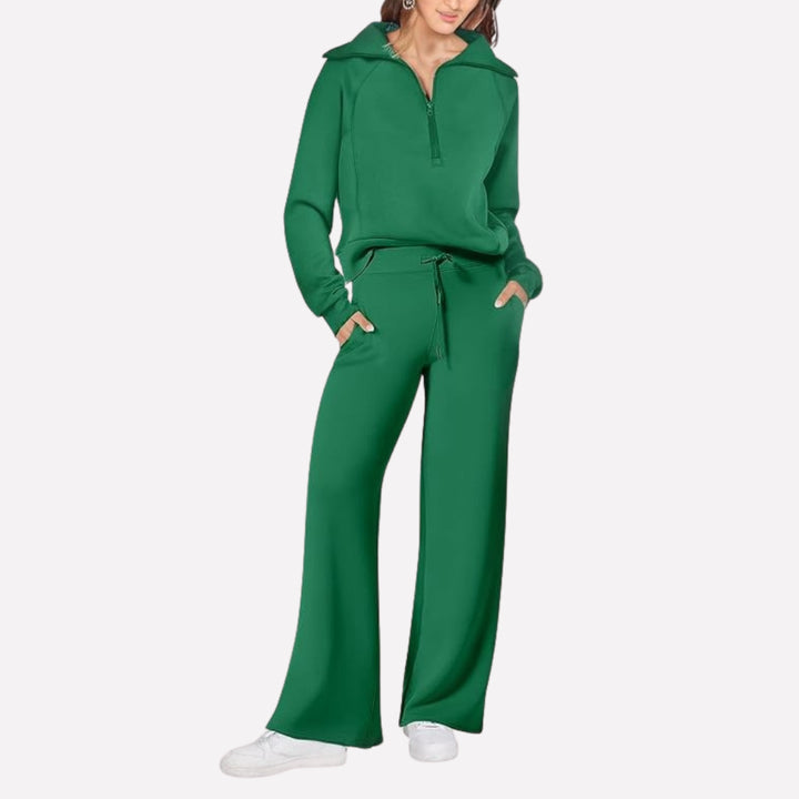 Valeisse | Relaxed Top & Wide-Leg Pants Two-Piece Travel Set