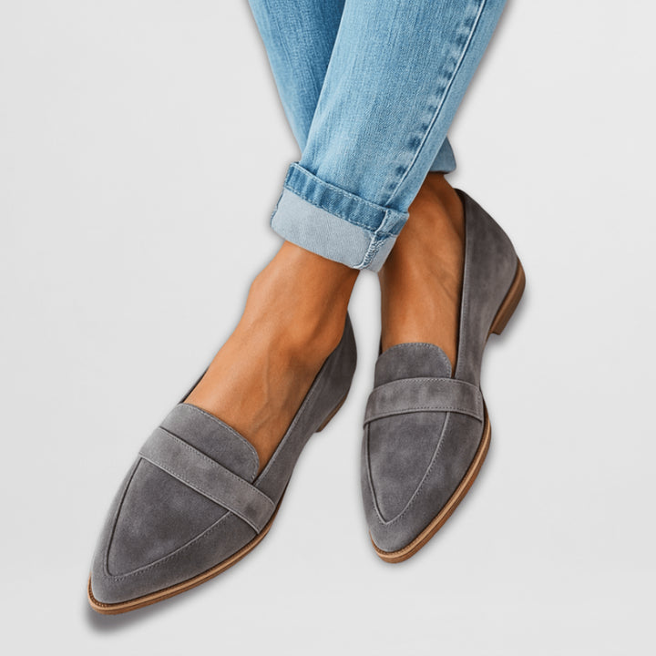 Veloura | Women's Orthopedic Comfort Orthopedic Cushioned Slip-On Loafers — Gray