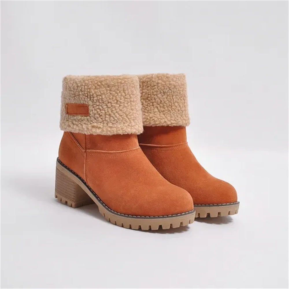 Veraella | Women's Faux Shearling Cuff Ankle Style Boots — 2