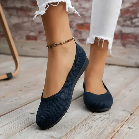 Vesperdora | Women's Orthopedic Comfort Knit Round Toe Ballet Flats Slip-On Loafers — 1