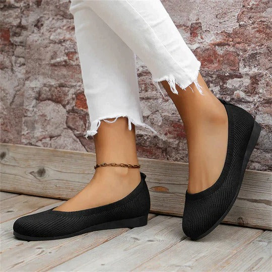 Vesperdora | Women's Orthopedic Comfort Knit Round Toe Ballet Flats Slip-On Loafers — 2