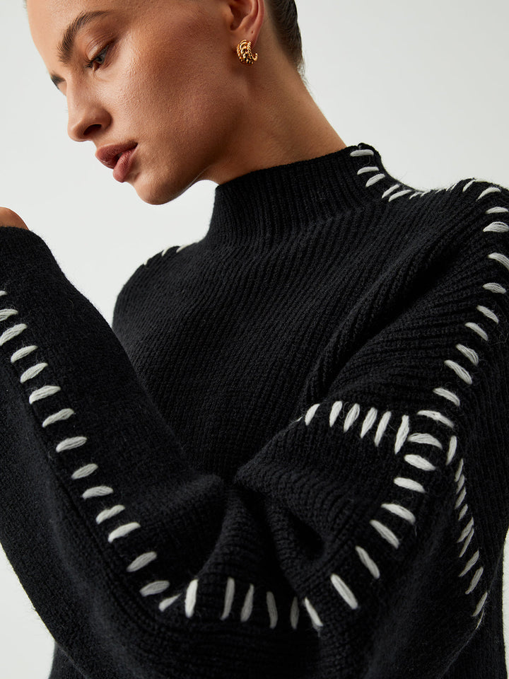 Vesperelle | Women's Cardigan Mock Neck Oversized Knit Everyday Wear