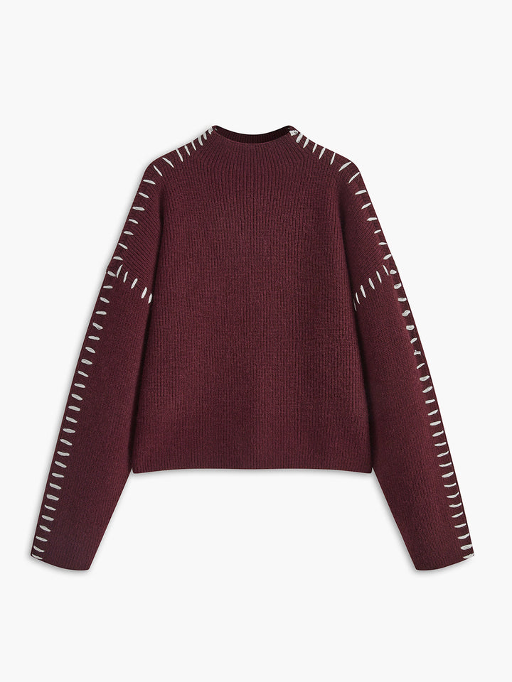 Vesperelle | Women's Cardigan Mock Neck Oversized Knit Everyday Wear