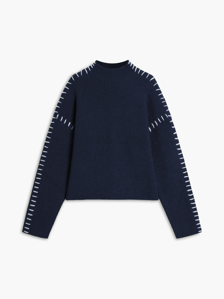 Vesperelle | Women's Cardigan Mock Neck Oversized Knit Everyday Wear