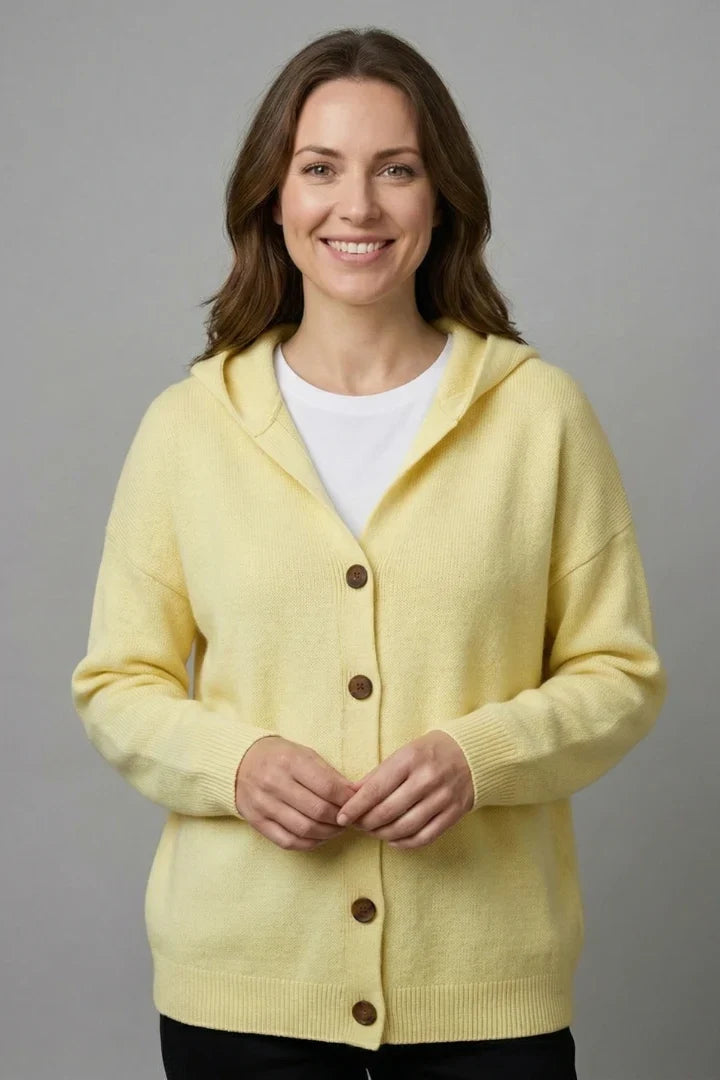Viendora | Women's Cardigan Ribbed Knit Button Front Hooded Everyday Wear