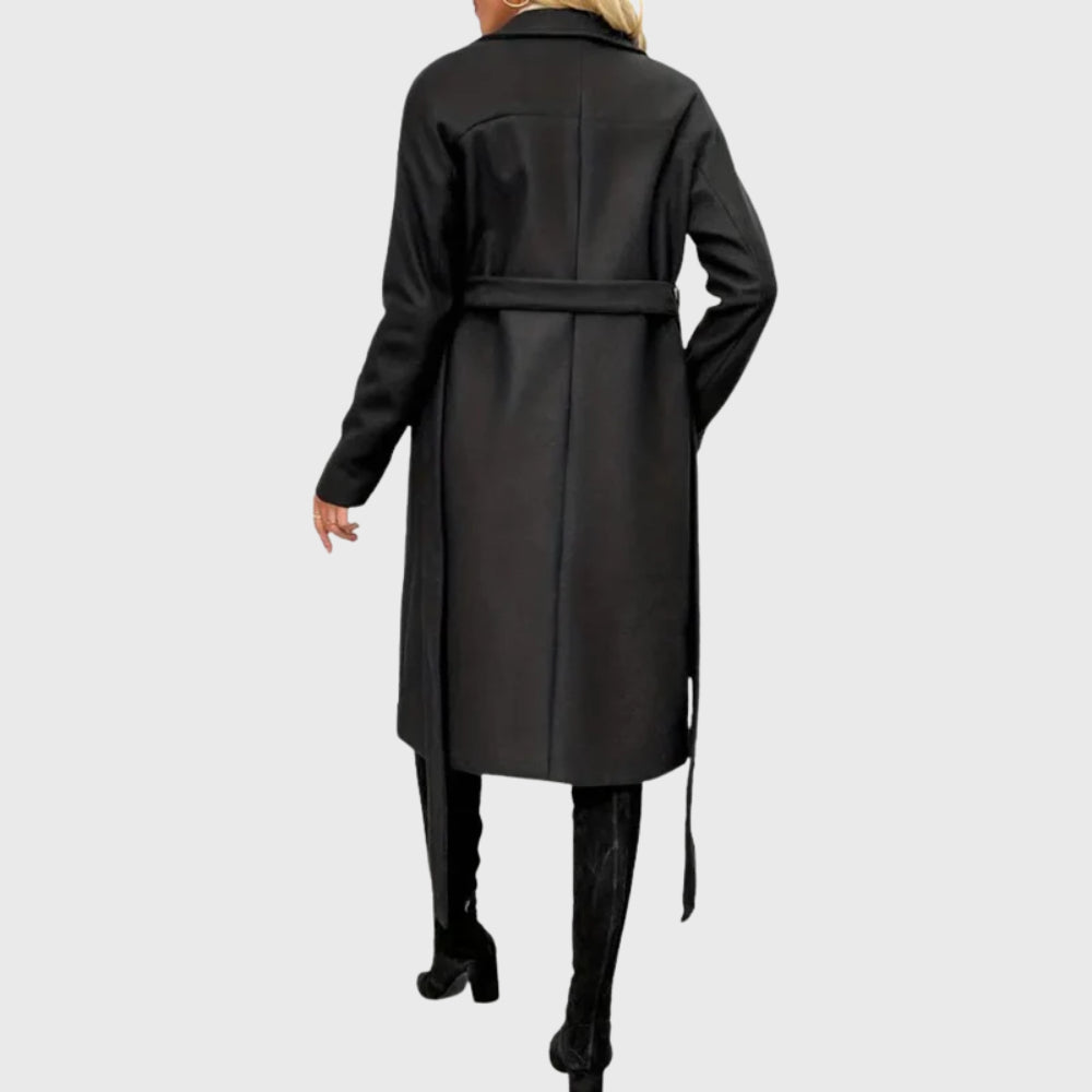 Vivian | Women's Double-Breasted Extended Length winter Trench Coat — 3