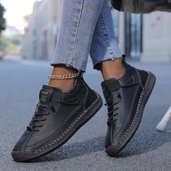Wanda | Women's Casual Stretch Orthopedic Shoes Extra Height Sole All-Day Support Lightweight winter – Meya Tops — Black