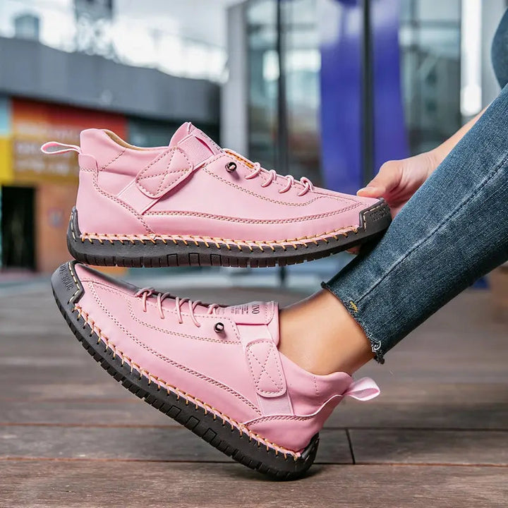 Wanda | Women's Casual Stretch Orthopedic Shoes Extra Height Sole All-Day Support Lightweight winter – Meya Tops — Pink
