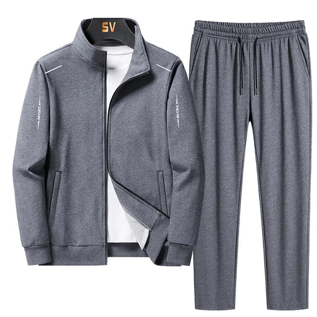Winston | Men's Matching Sleek Two-Piece Tracksuit with Modern Lines Sets — 2