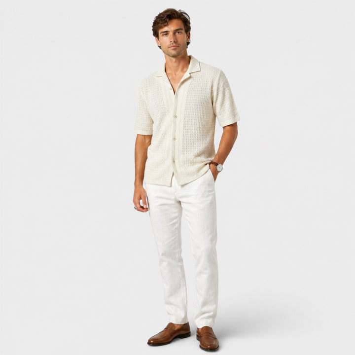 Wren | Women's Button-Up Men’s Elegant Shirt – Smart Casual Summer Wear — White
