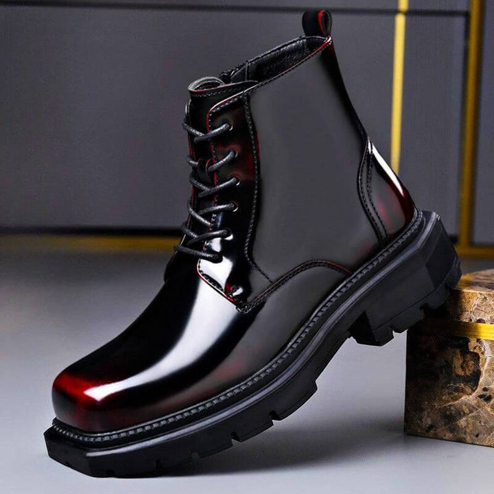 Wynncine | Women's Glossy Vintage-Style Leather Boots