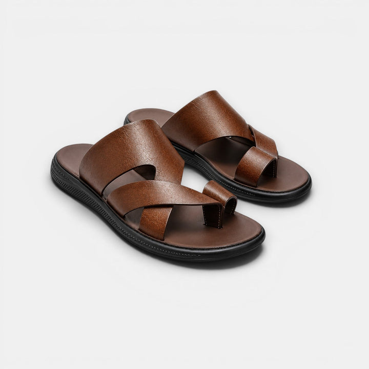 Xenia | Women's Summer Men’s Comfortable Leather Sandals — Brown