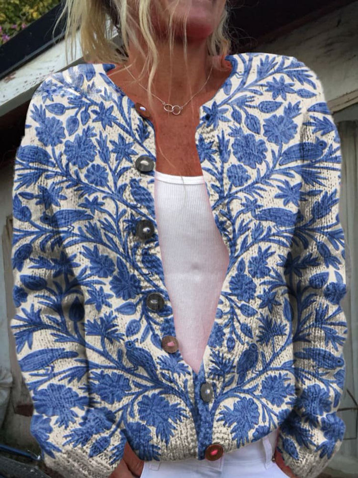 Yaracine | Women's Knit Elizabeth Cozy Cardigan — Blue