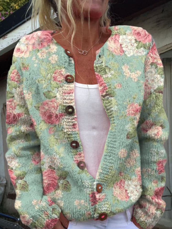 Yaracine | Women's Knit Elizabeth Cozy Cardigan — Green