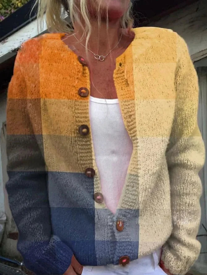 Yaracine | Women's Knit Elizabeth Cozy Cardigan — Orange