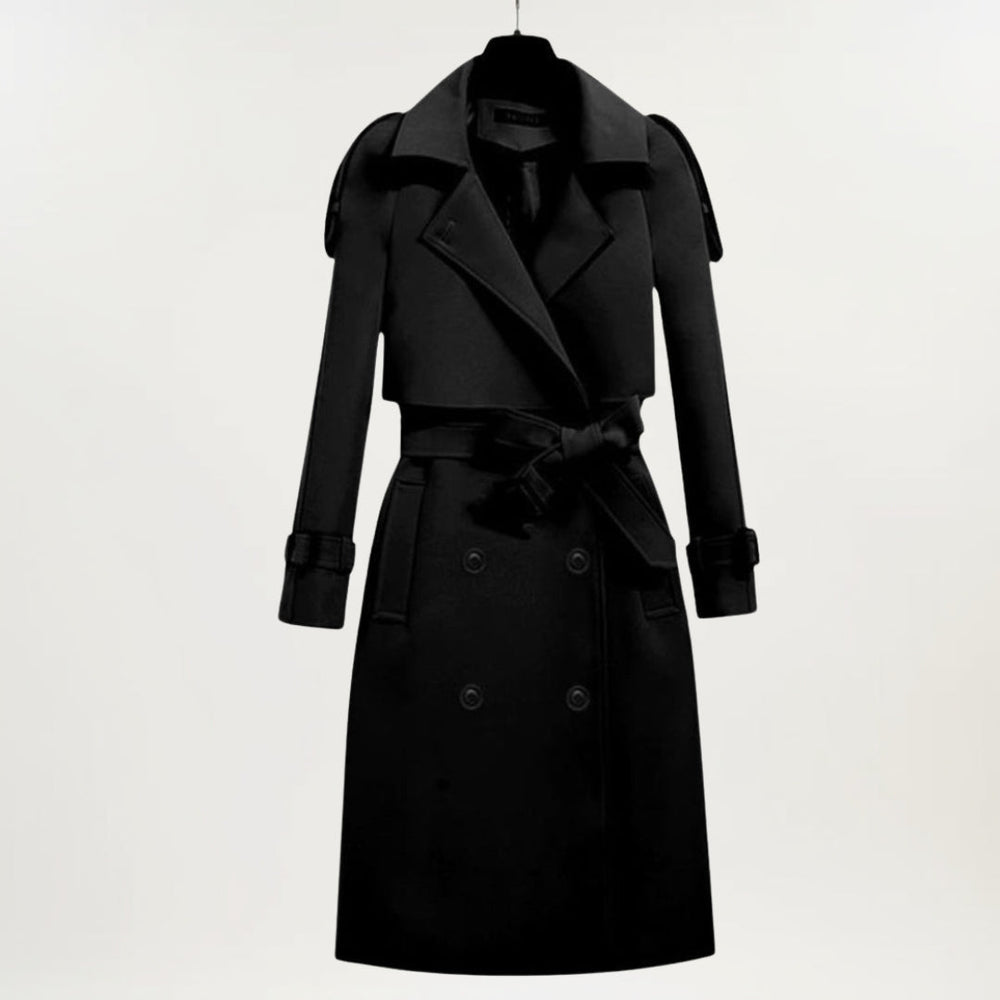 Yvette | Women's Double-Breasted Extended Length Trench Coat — 2