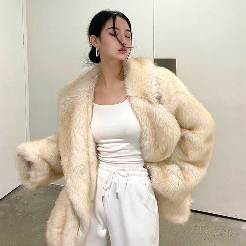 Zaraine | Women's Oversized Fluffy Faux Fur Coat