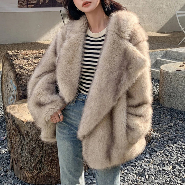 Zaraine | Women's Oversized Fluffy Faux Fur Coat