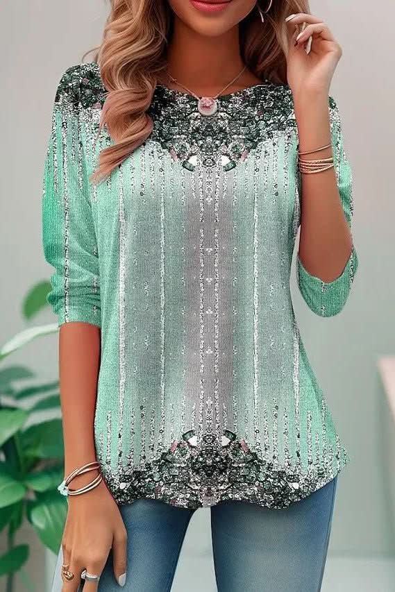 Zephcine | Women's Cozy Sequined sweater Short Sleeve — Light Green