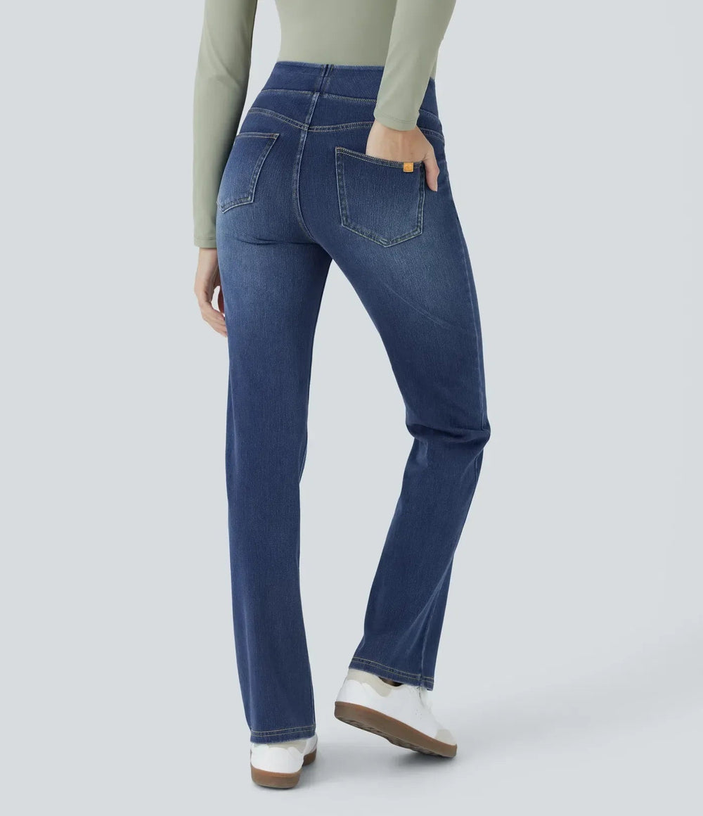 Zephetta | Women's Comfortable High Waisted Bootcut Jeans with Four-Way Stretch — 2