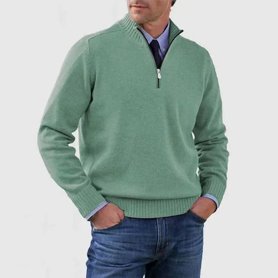 Zillalise | Women's Knit Cozy HALF ZIP SWEATER — Green