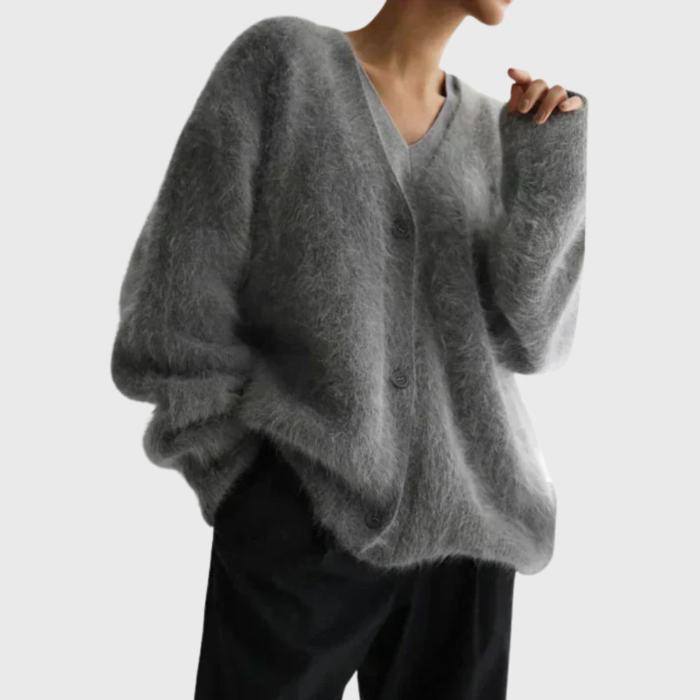 Zoralia | Women's Knit Cozy Cashmere Sweater — Dark Gray