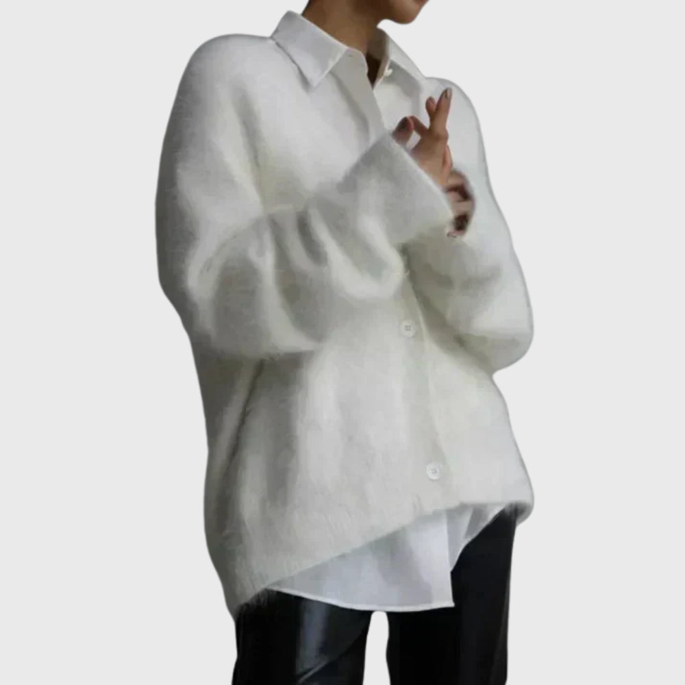 Zoralia | Women's Knit Cozy Cashmere Sweater — White